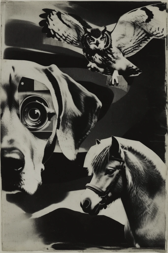 Fragmented Analog Noir style AI image example 3
