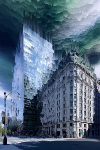 Corrupted Digital Gothic style reference image — pixel sorting