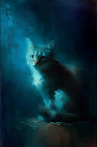 Luminous Nocturnal Abyss style reference image — expressive impasto brushwork
