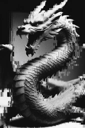 Monochrome Digital Decay style reference image — digital glitch
