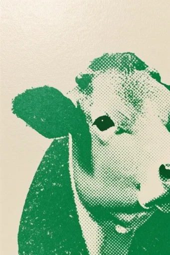 Gritty Halftone Printwork style reference image — distressed print texture