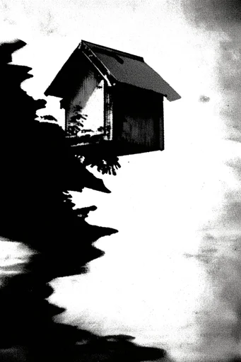 Gritty Monochromatic Noir style reference image — heavy film grain