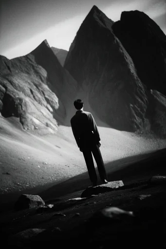 Kinetic Noir Realism style reference image — high contrast black and white photography