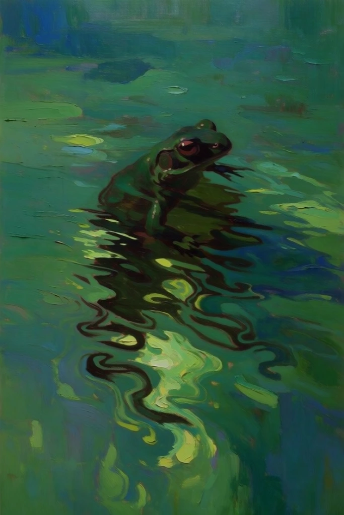 Luminous Impasto Waters style AI image example 3