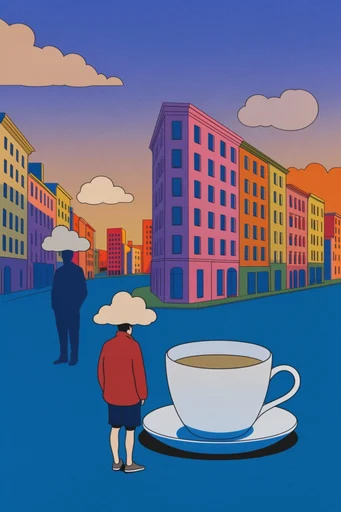 Surreal Graphic Minimalism style reference image — ligne claire