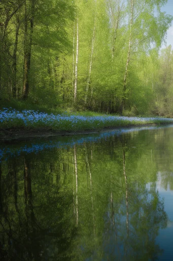 Lush Verdant Solitude style reference image — sun-dappled textures