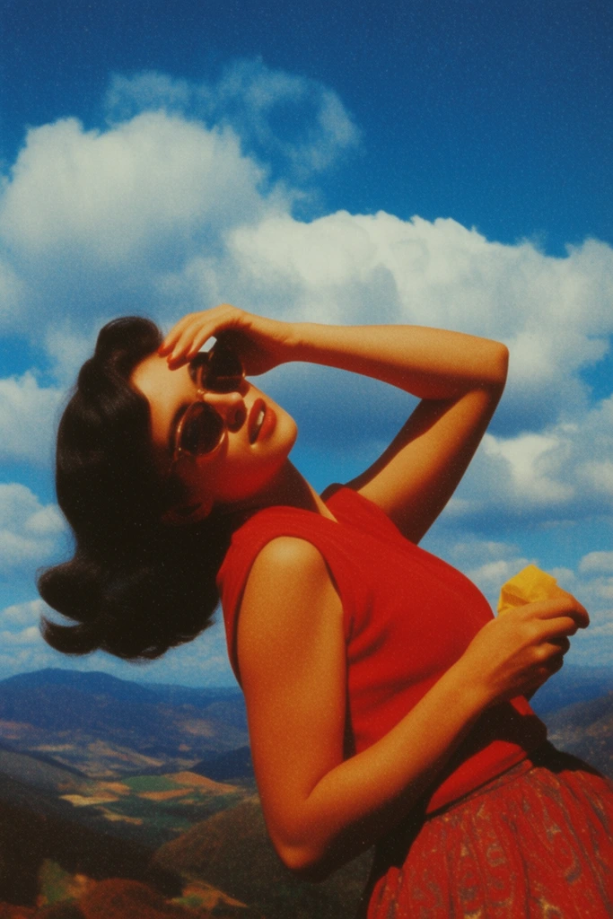 Saturated Analog Retro-Print style AI image example 2