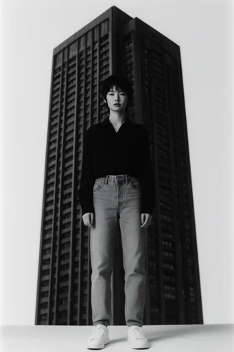 Monolithic Brutalist Noir style reference image — geometric abstraction