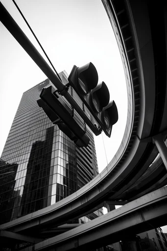 Monolithic Brutalist Vertigo style reference image — extreme low-angle perspective