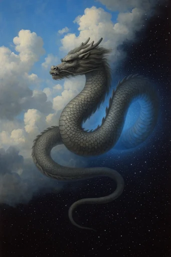 Celestial Surrealist Dichotomy style reference image — starry night sky