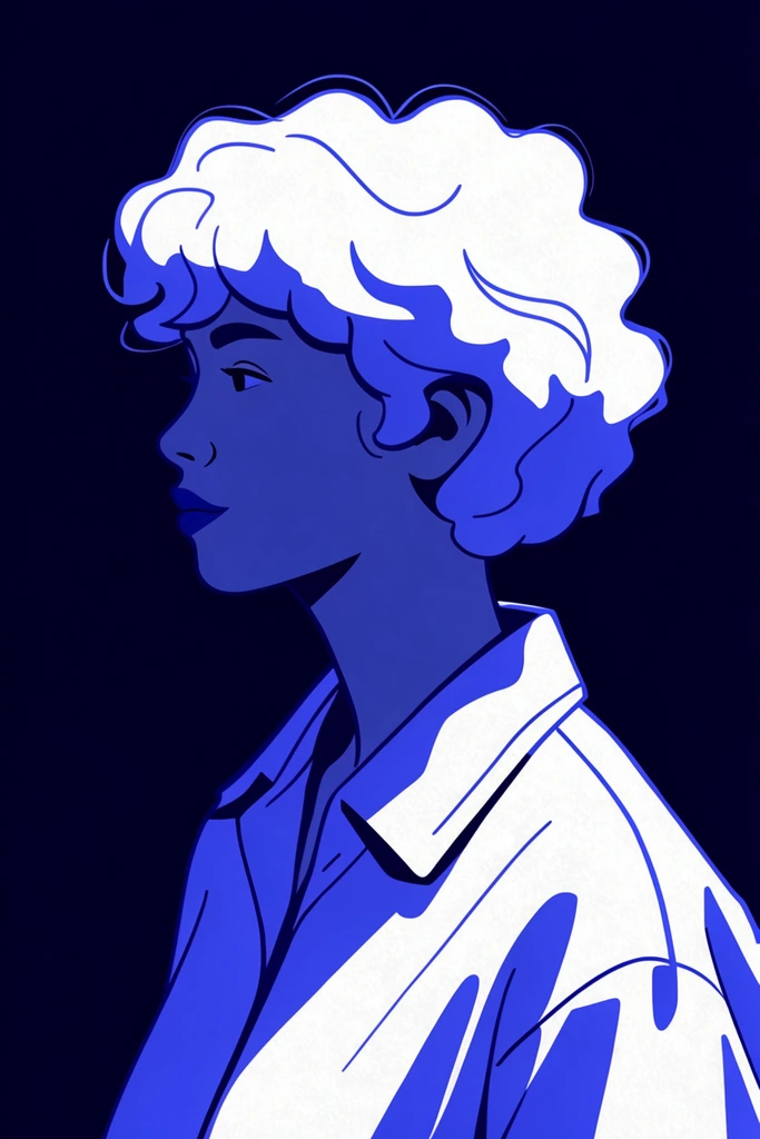 Monochromatic Blue Narrative style AI image example 1