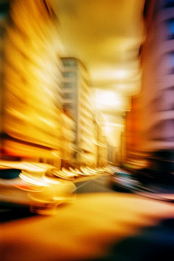 Kinetic Amber Dreamscape style reference image — motion blur