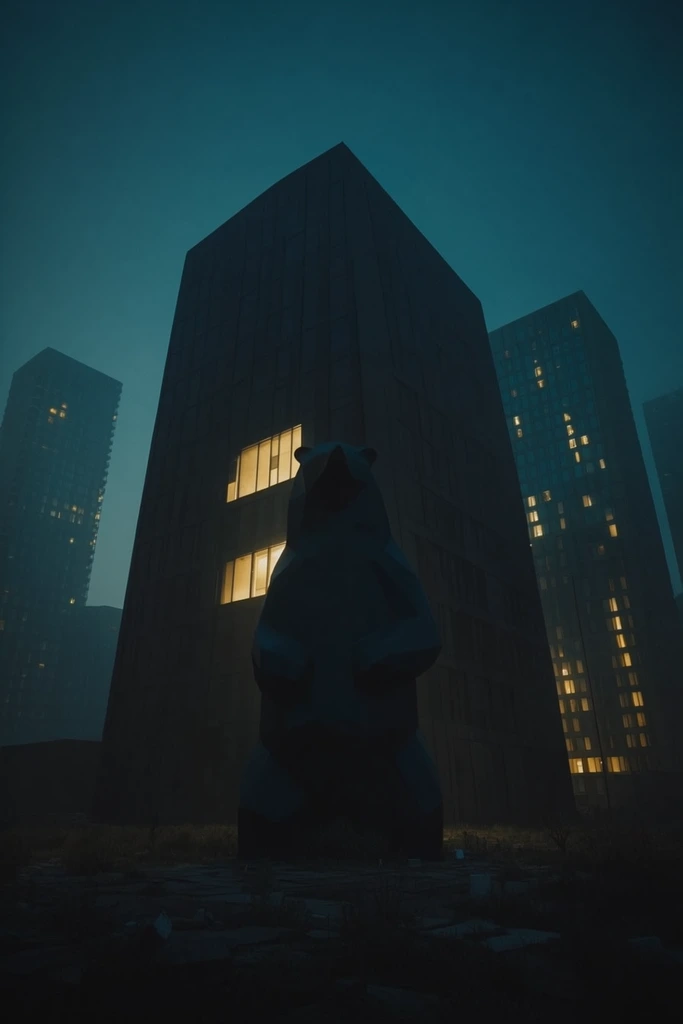 Cinematic Dystopian Brutalism style AI image example 3