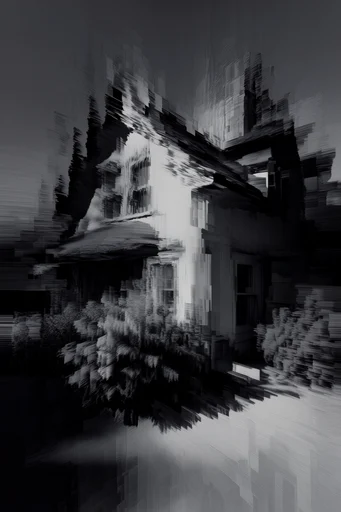 Monochrome Digital Decay style reference image — high-contrast chiaroscuro