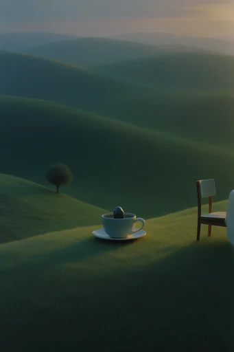 Velvet Minimalist Landscapes style reference image — minimalist landscape
