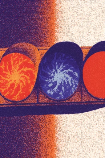 Luminous Thermal Pointillism style reference image — thermal heat map palette