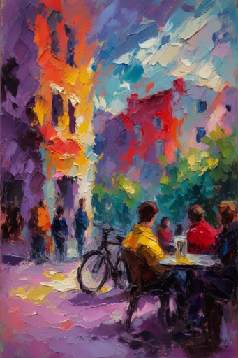 Vibrant Impasto Expressionism style reference image — thick impasto oil painting