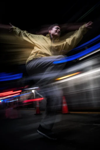 Kinetic Nocturnal Transit moodboard — generate AI images in this style