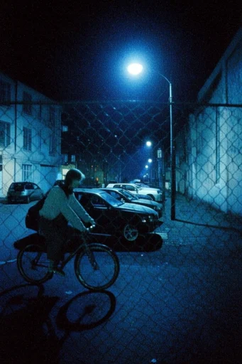 Nocturnal Cyanotype Melancholy style reference image — monochromatic cyan and cobalt blue