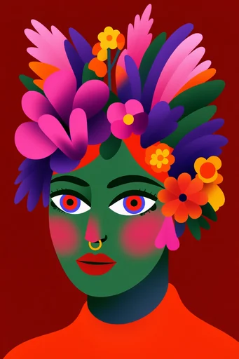 Vibrant Risograph Minimalism style reference image — high-contrast saturated palette