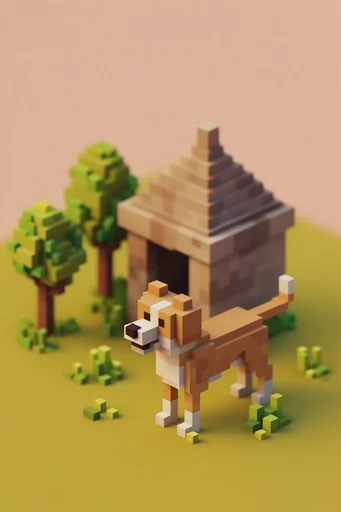 Charming Isometric Voxelworlds style reference image — tactile toy-like render