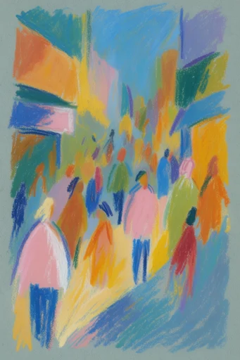 Ethereal Neon Fauvism style reference image — oil pastel texture