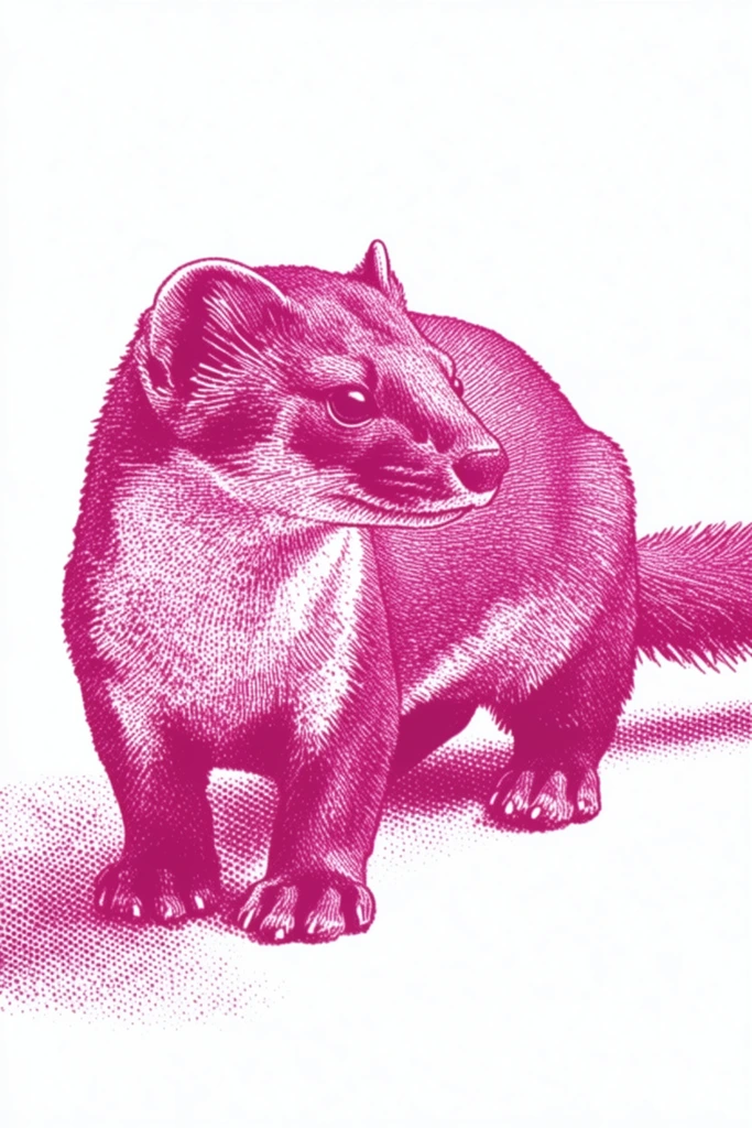 Monochromatic Magenta Engraving style AI image example 3