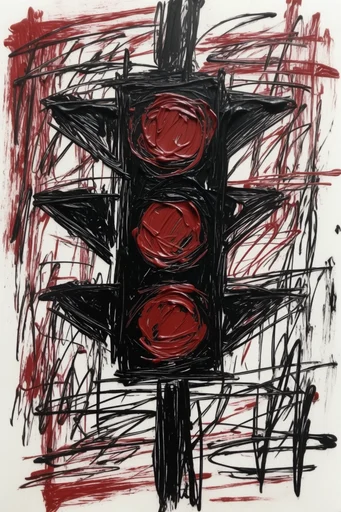 Raw Crimson Expressionism style reference image — gestural charcoal strokes