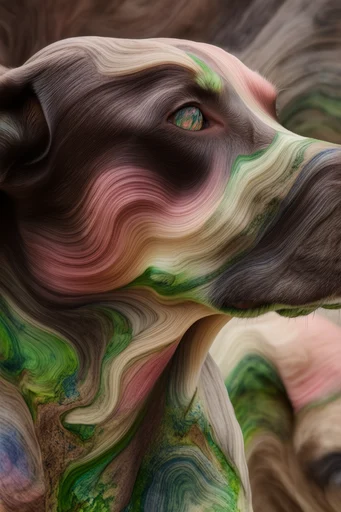 Organic Geological Surrealism style reference image — striated natural textures