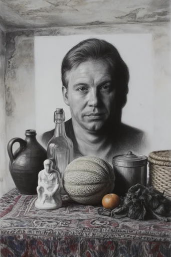 Monochrome Chiaroscuro Realism style reference image — chiaroscuro