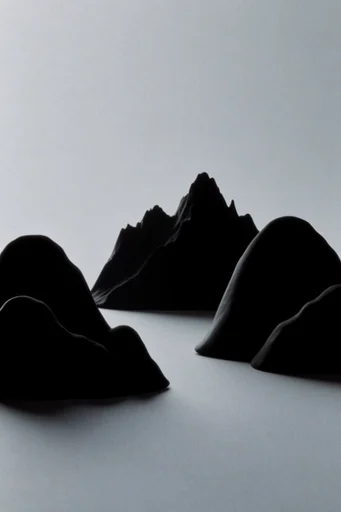 Monochromatic Sculptural Silhouette style reference image — minimalist profile portrait