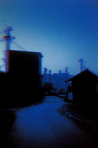 Nocturnal Cobalt Liminality style reference image — monochromatic cobalt blue