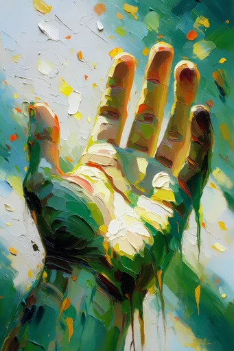 Luminous Impasto Impressionism style reference image — dappled sunlight