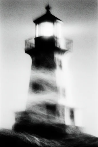 Ethereal Monochrome Noir style reference image — spectral silhouettes