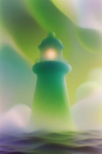 Ethereal Bio-Luminescent Grain style reference image — acidic color gradients