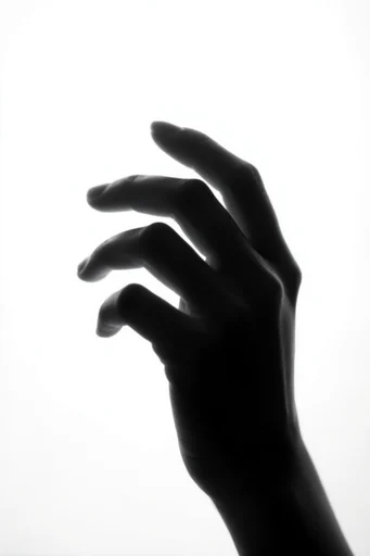 Ethereal Monochrome Silhouette style reference image — stark white background