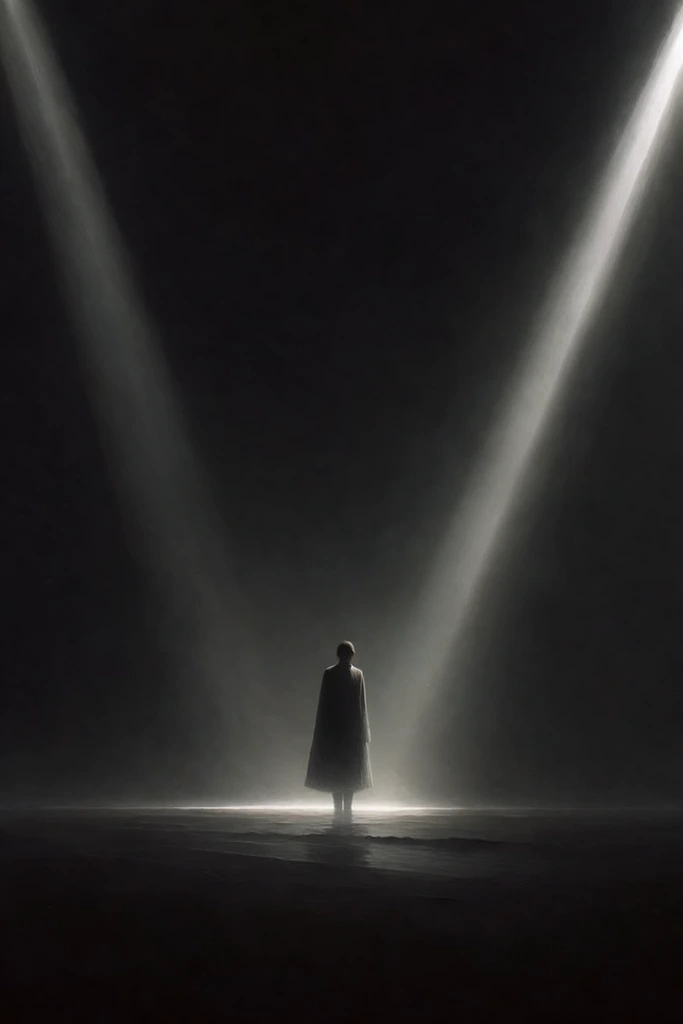 Monolithic Existential Minimalism style AI image example 2