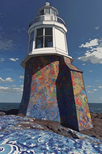 Graphic Maximalist Tapestry style reference image — dramatic angular shadows