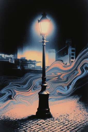 Ethereal Grain Surrealism style reference image — high-contrast silhouette