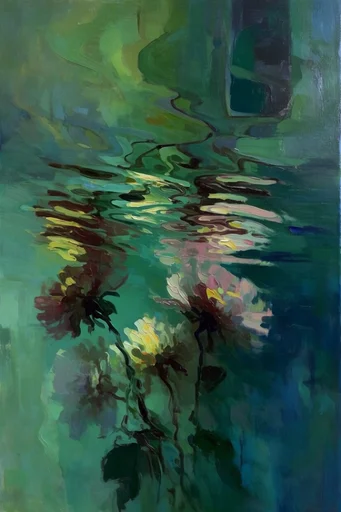 Submerged Chiaroscuro Mysticism style reference image — gestural brushstrokes