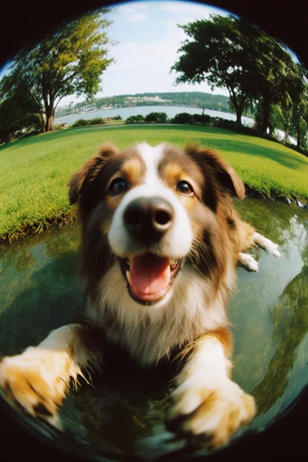 Dynamic Fisheye Nostalgia style reference image — extreme fisheye lens distortion