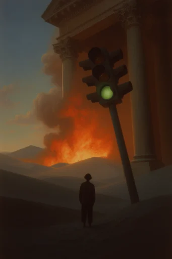Sublime Apocalyptic Neoclassicism style reference image — dramatic chiaroscuro