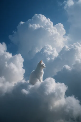 Ethereal Cloud Surrealism style reference image — deep cerulean sky