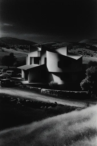 Gritty Chiaroscuro Noir style AI image example 4