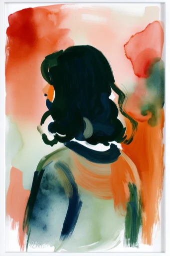 Textured Silhouette Minimalism style reference image — expressive ink lines