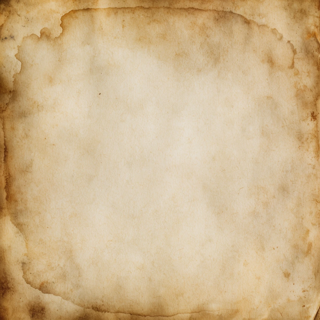 aged vintage parchment paper, warm beige and sepia color palette, heavily textured fibrous surface, subtle brown mottling, large water stain creating a natural vignette, weathered and distressed edges, blank antique canvas, soft warm ambient lighting, rustic historical aesthetic, flat lay perspective, high resolution material texture, minimalist composition