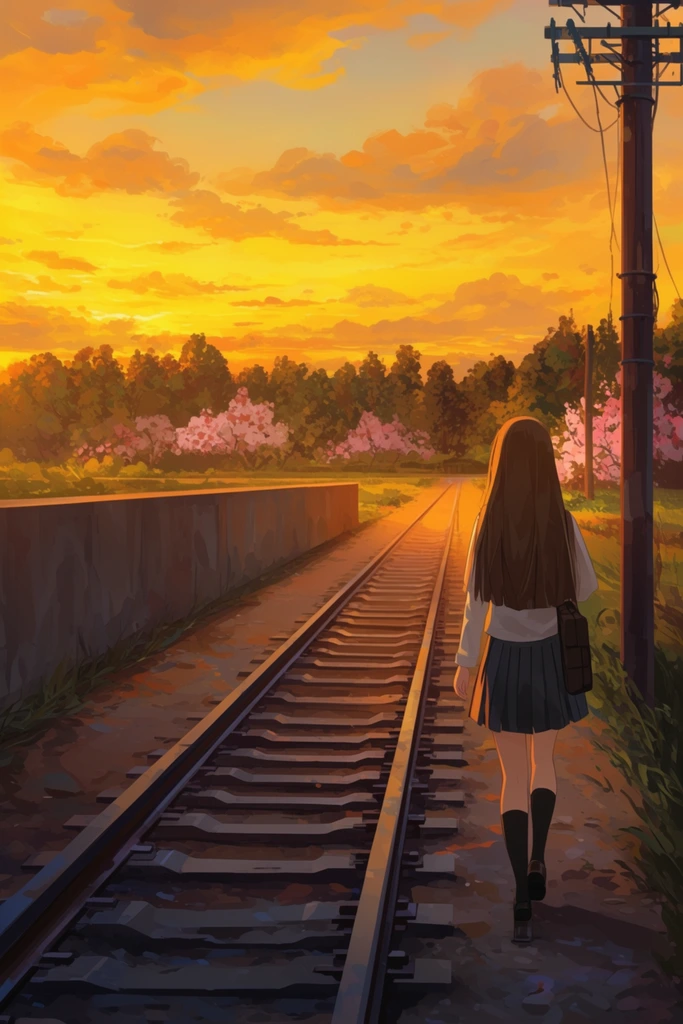 Nostalgic Golden Anime style AI image example 2