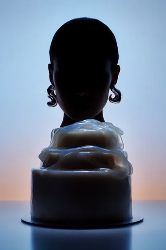 Ethereal Cyan Silhouette style reference image — sharp profile
