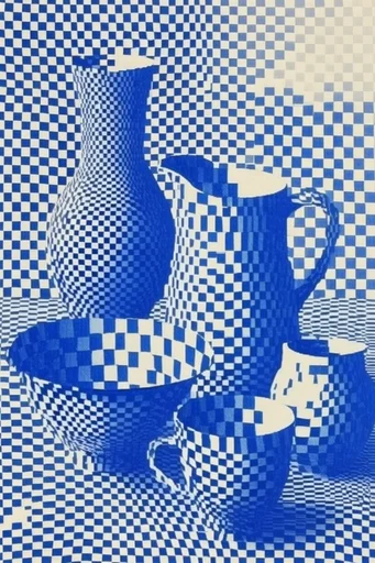 Cobalt Pixel Op-Art style reference image — op-art geometric patterns
