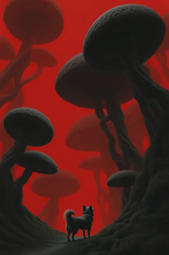 Crimson Velvet Surrealism style reference image — surrealist digital painting